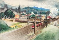 Marc-Aurele Fortin, (Canadian, 1888-1970), View of Hochelaga