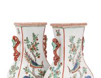 A Pair of Chinese Famille Verte Porcelain Vases