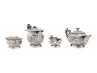 An Assembled George III Silver Four-Piece Tea and Coffee Service