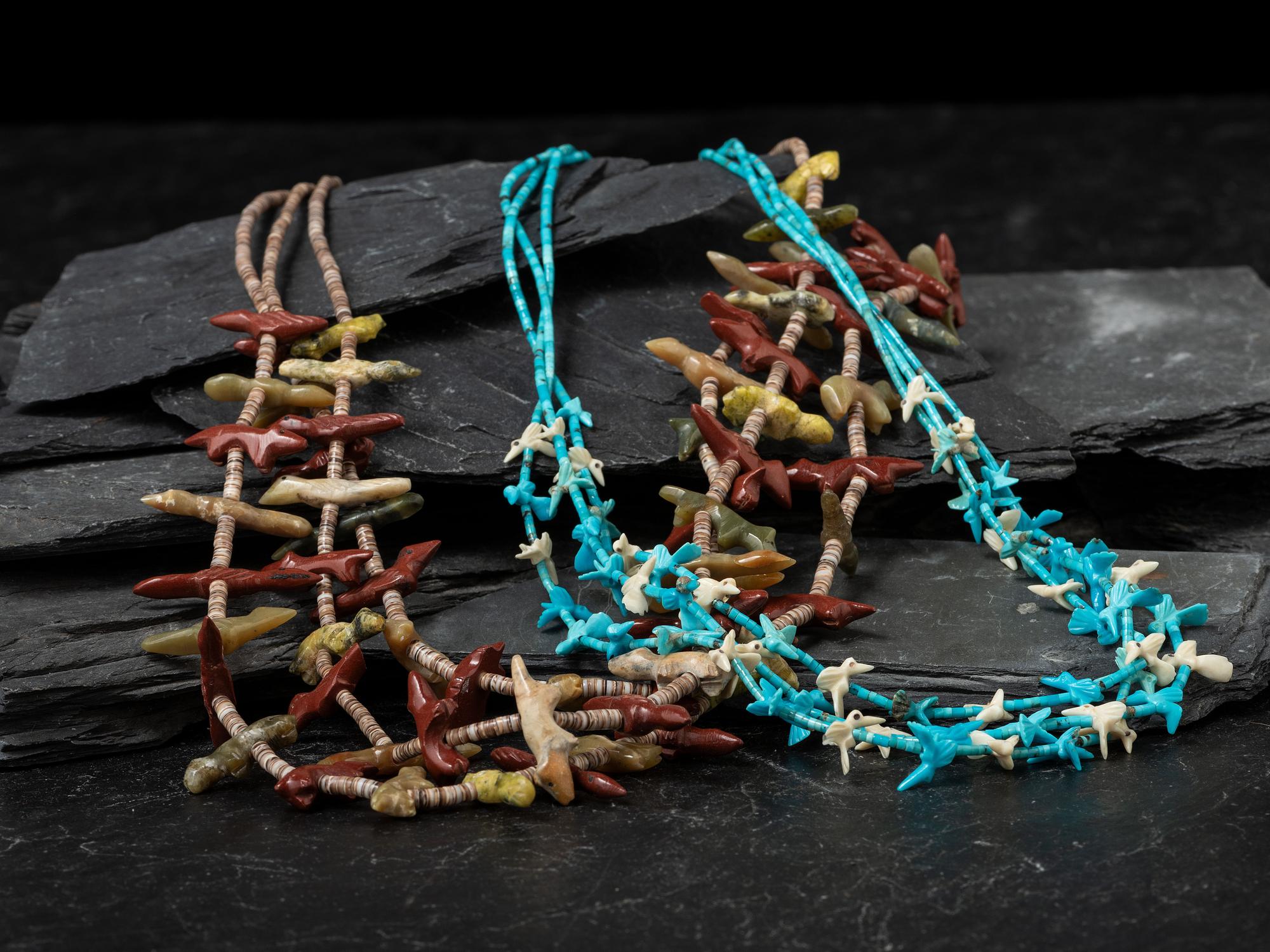 Pair of Zuni Multi-strand Fetish Necklaces