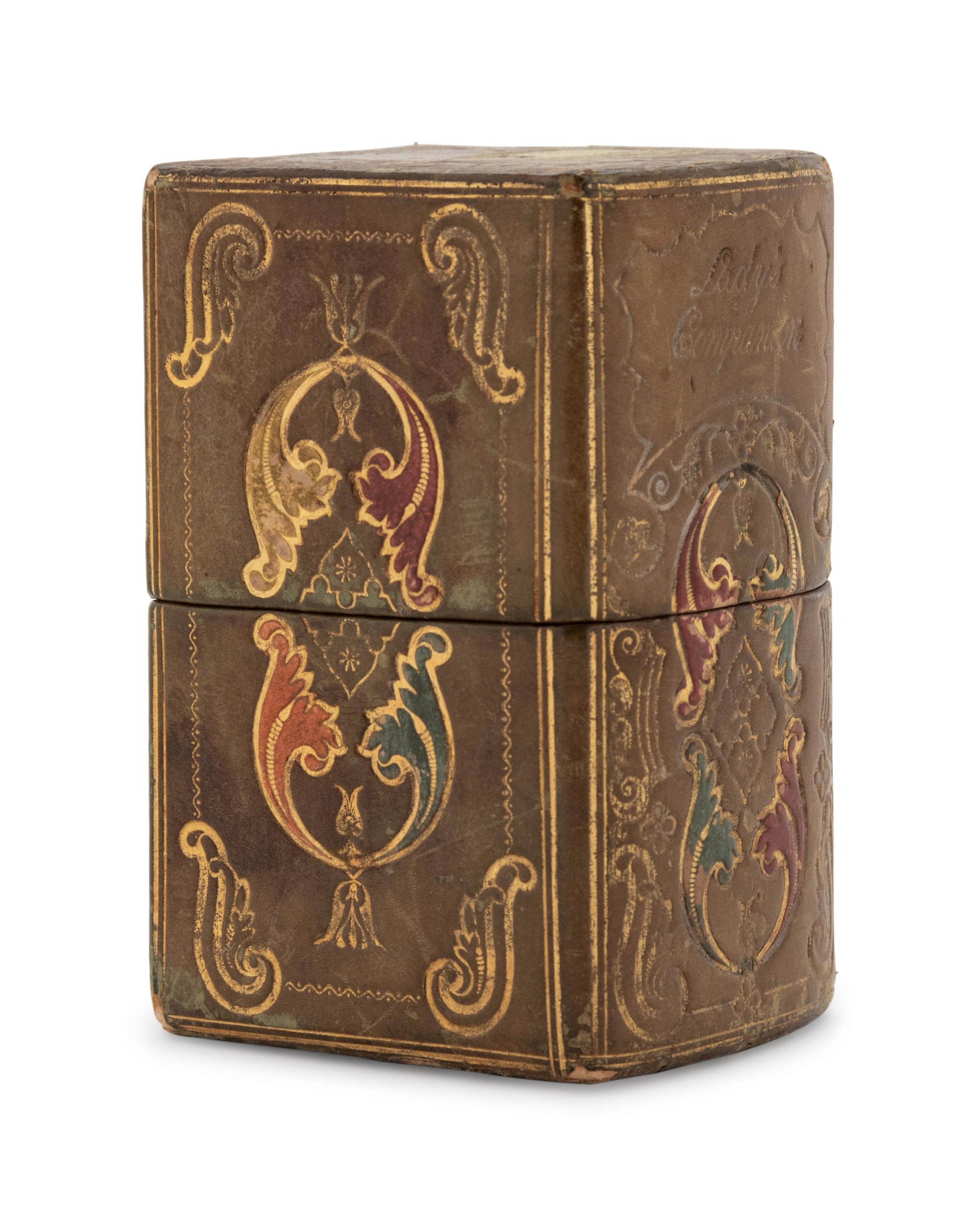 A Victorian Tooled Leather-Cased "Lady's Companion" Needlework Kit