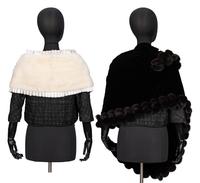 A Fur Stole & a Fur-Trimmed Velvet Wrap