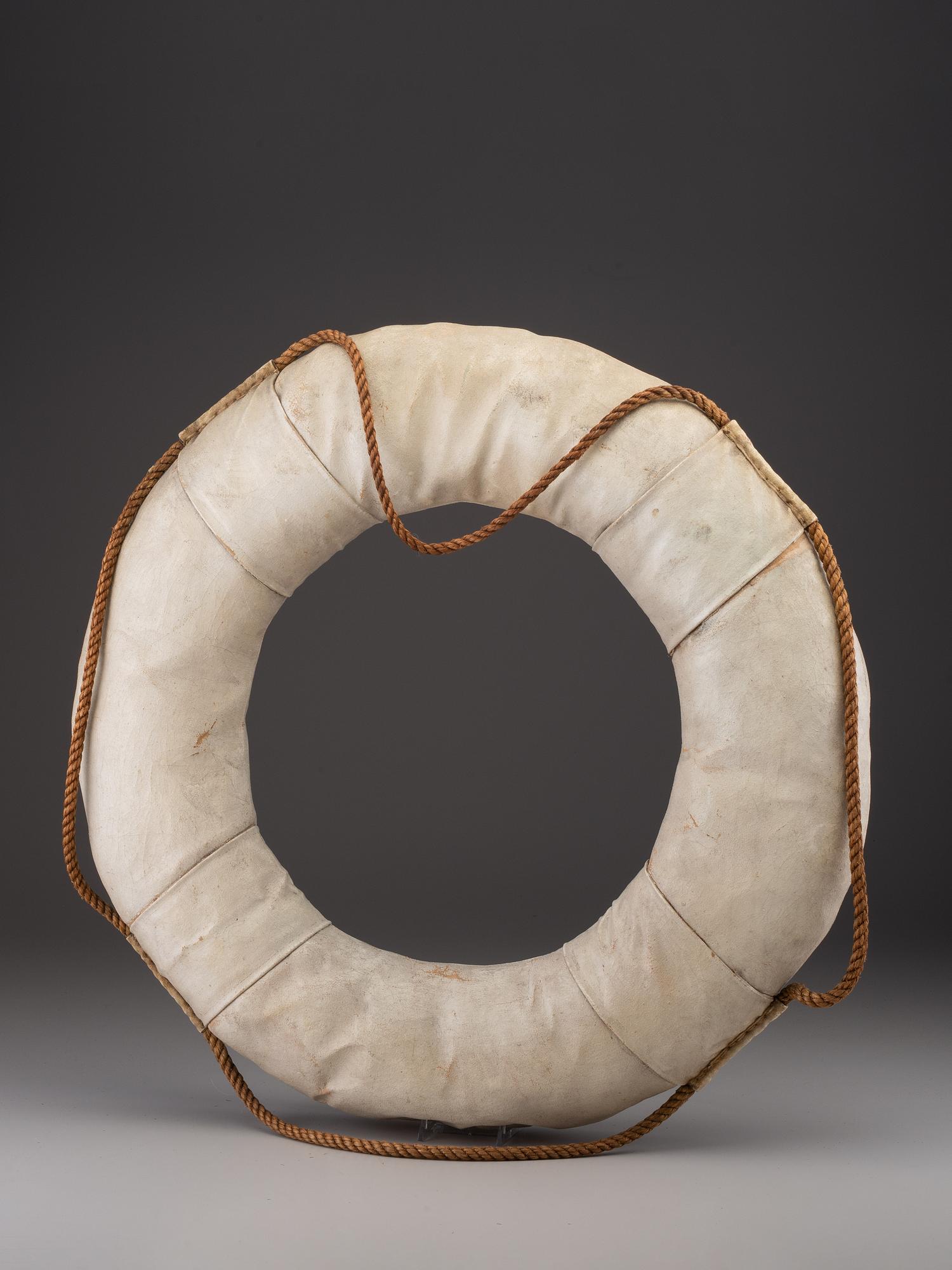 [WORLD WAR II]. USS Oklahoma life ring, ship sunk at Pearl Harbor.