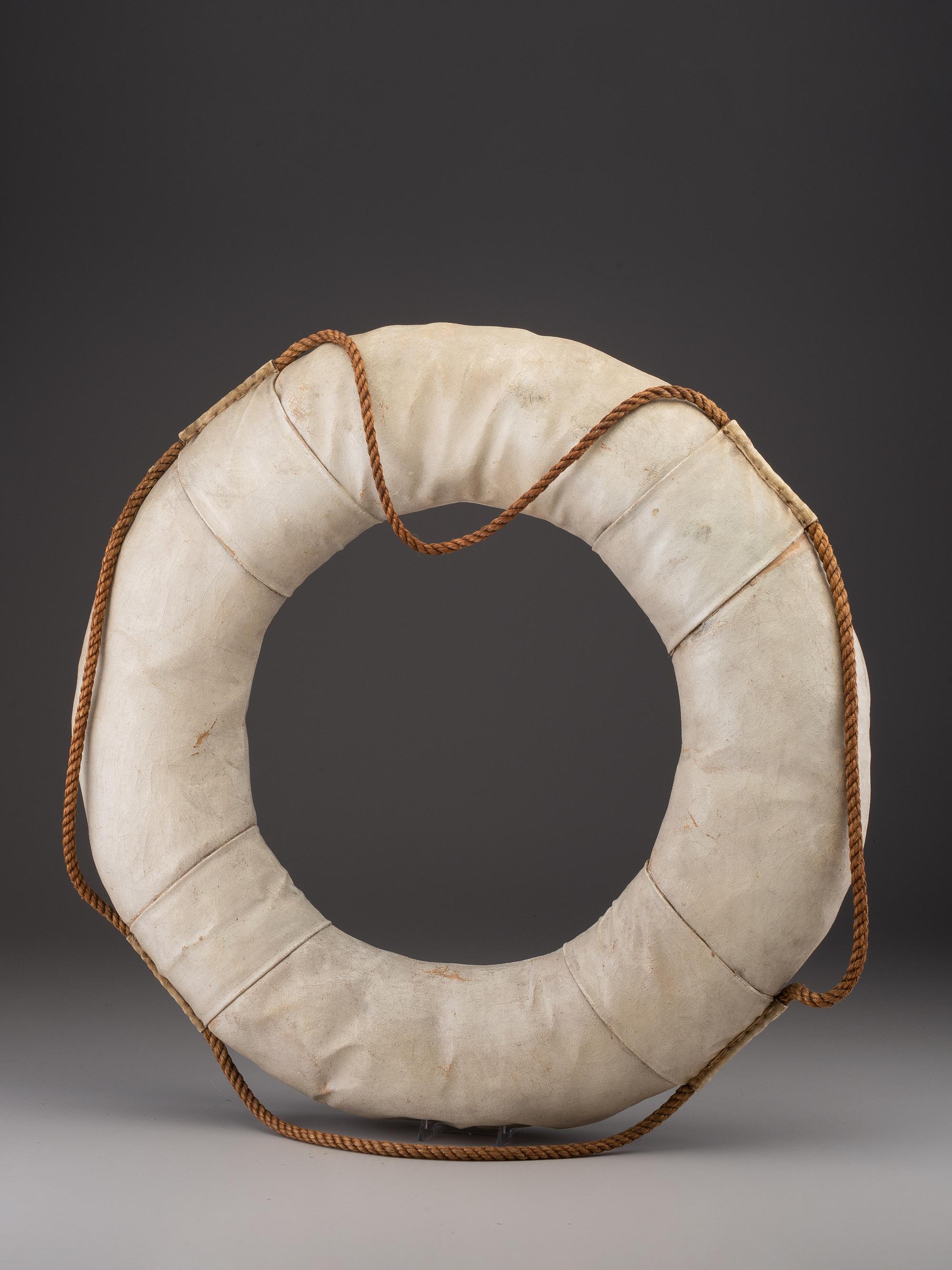 [WORLD WAR II]. USS Oklahoma life ring, ship sunk at Pearl Harbor.