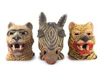 Four Papier Mache Animal Masks