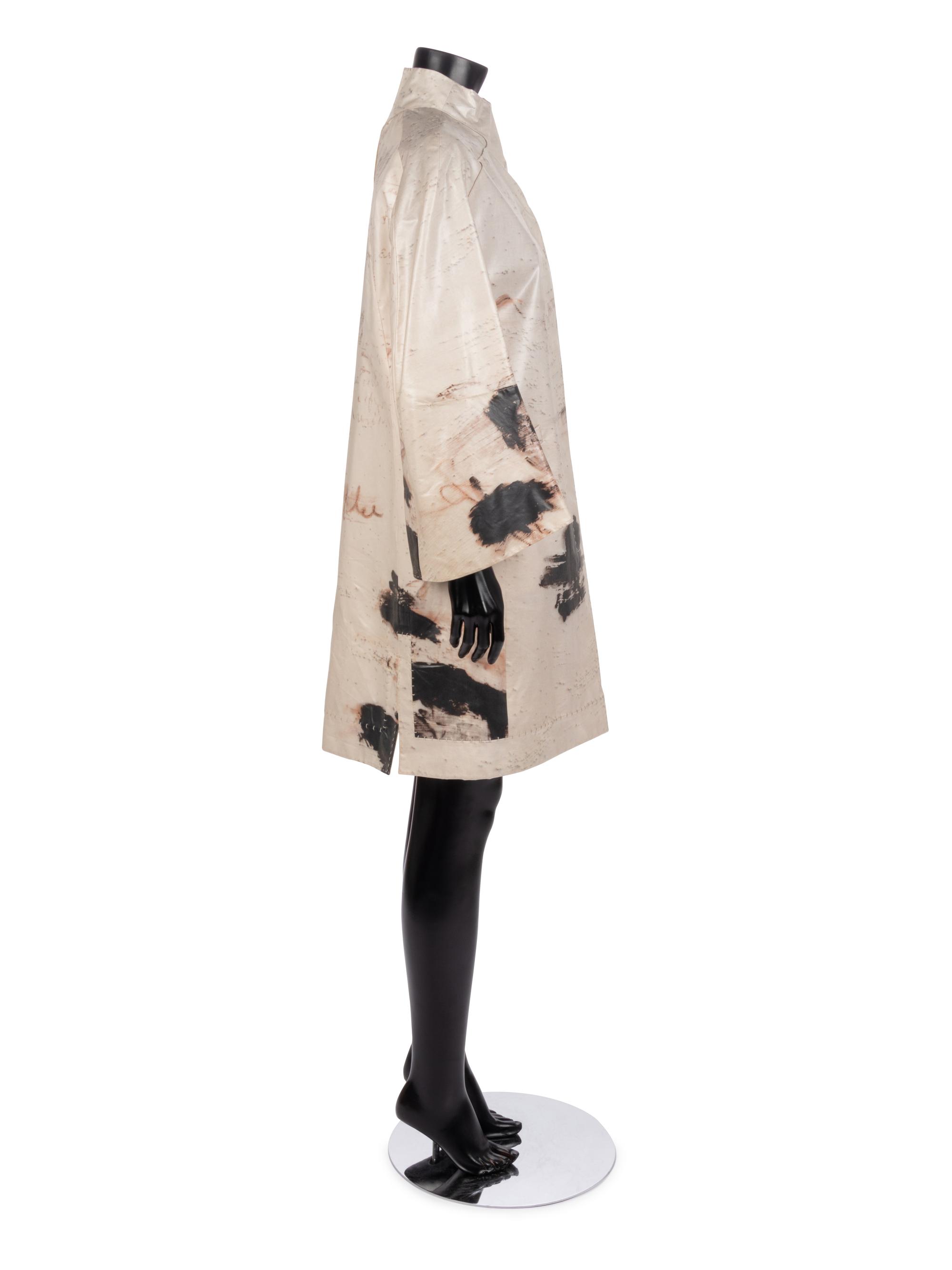 Chado Ralph Rucci White Coat with Black 'Grafitti", 1990-2000s