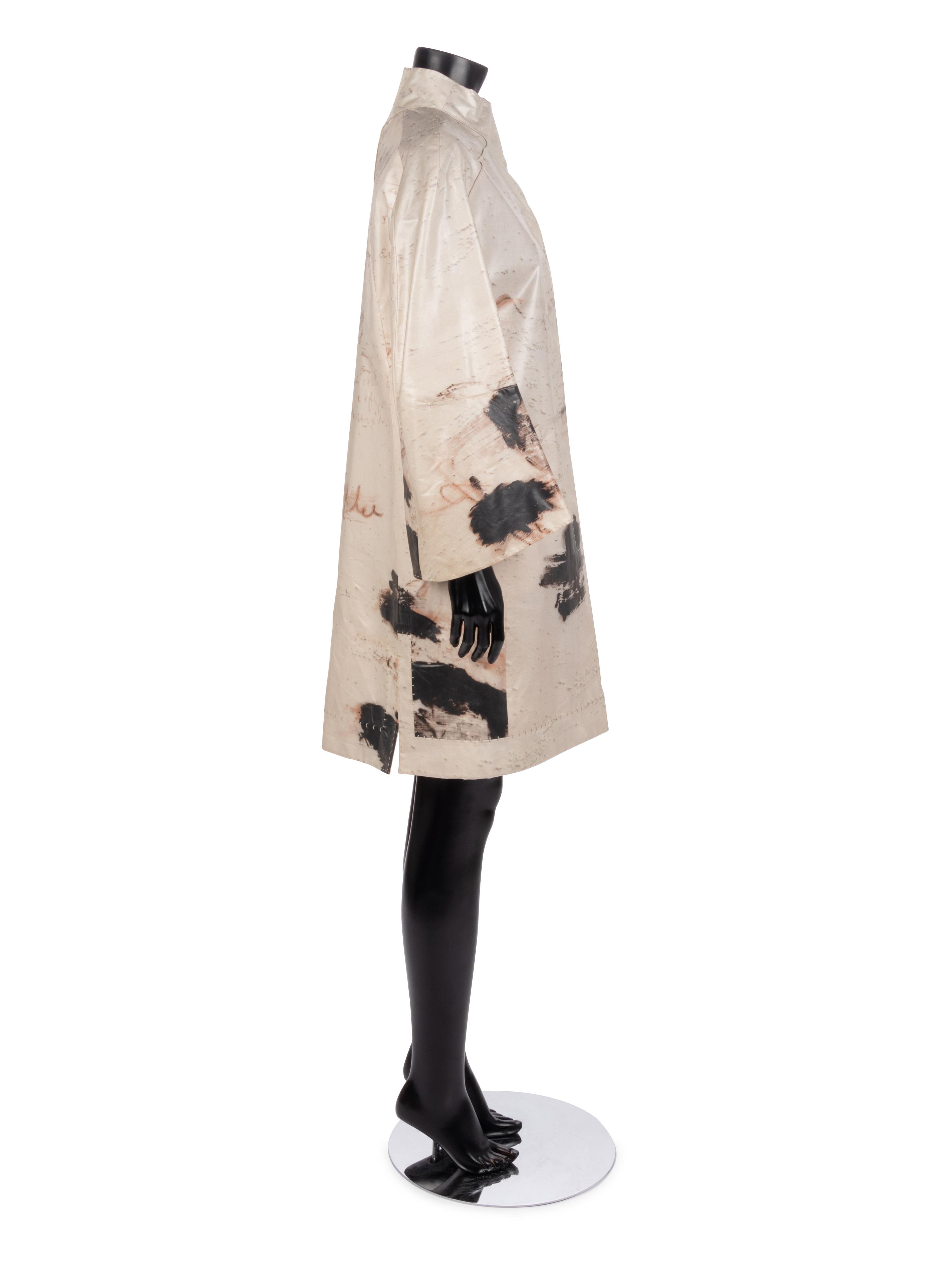 Chado Ralph Rucci White Coat with Black 'Grafitti", 1990-2000s
