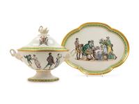 An Italian Porcelain Tureen and Tray