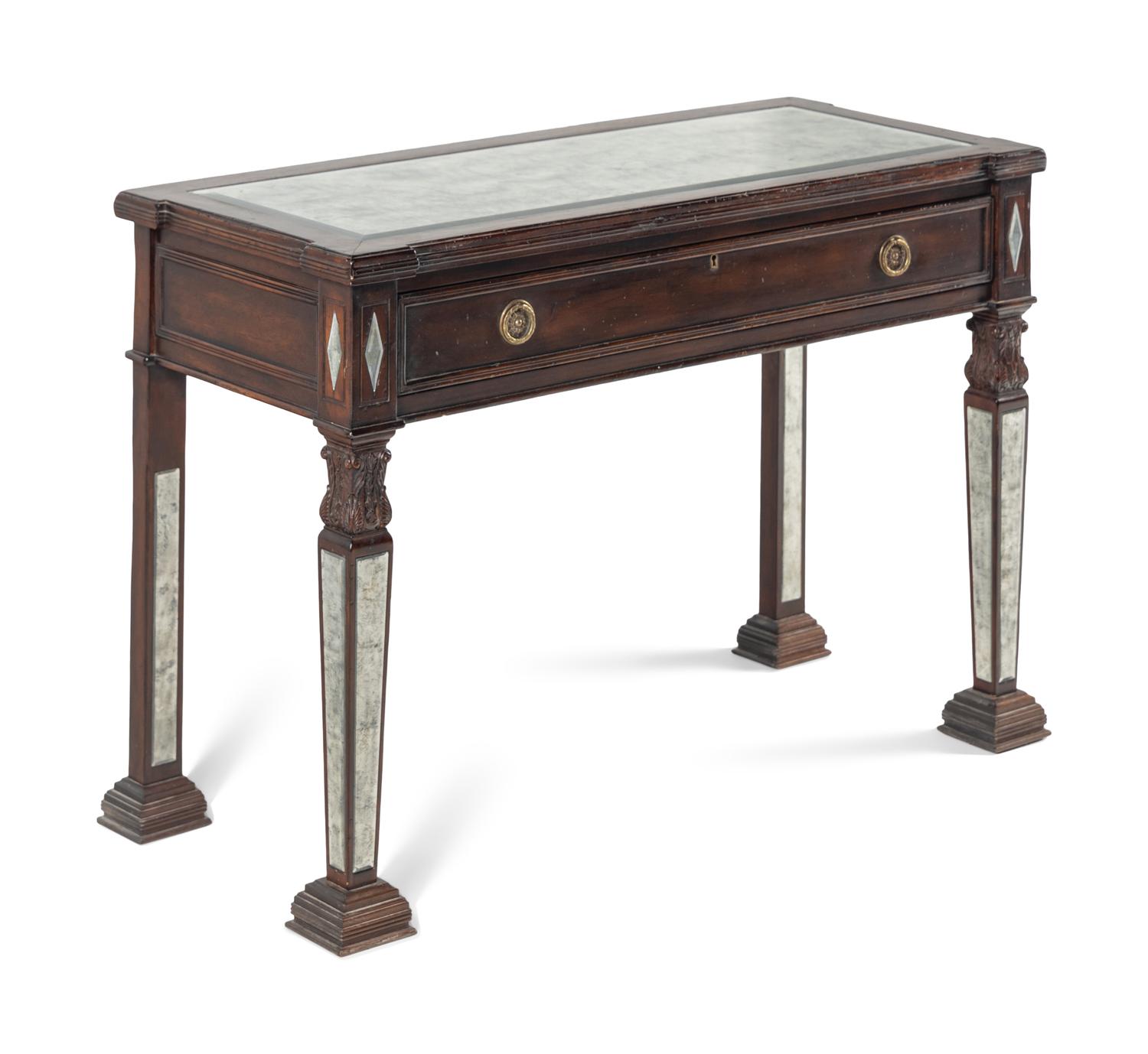 A Continental Mahogany Mirror-Inset Pier Table