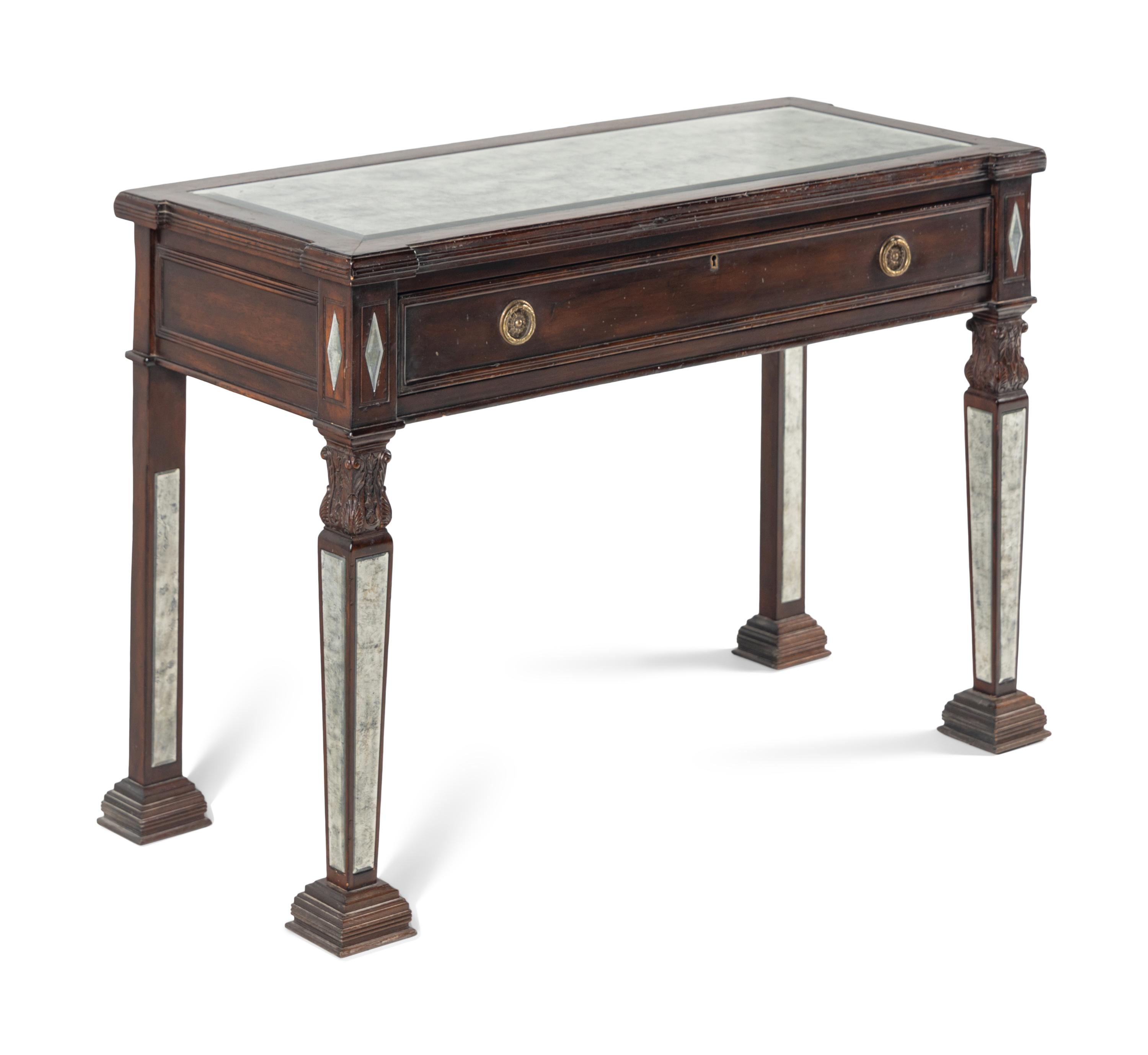 A Continental Mahogany Mirror-Inset Pier Table
