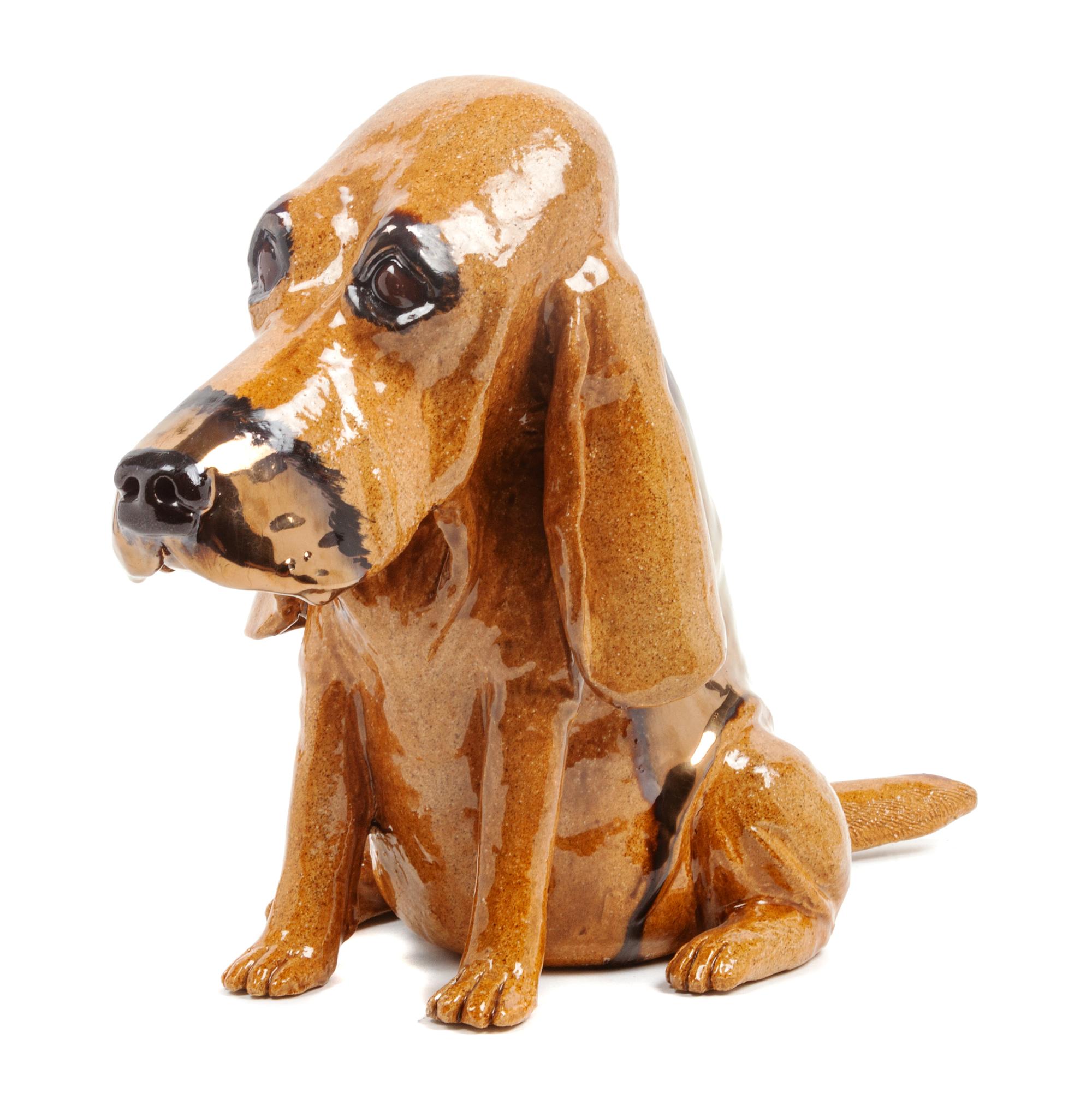 A Ceramic Bloodhound Figure Height 11 1/2 inches.