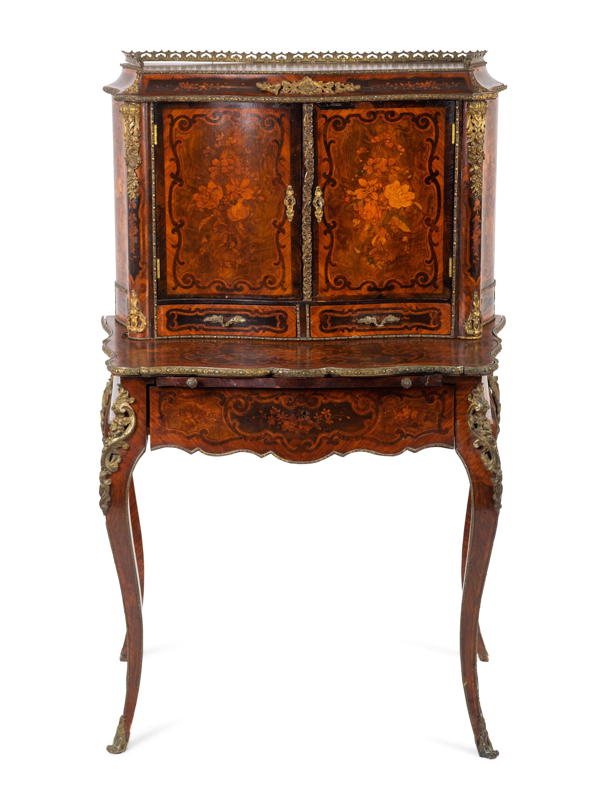 A French Napoleon III Marquetry-inlaid Bonheur du Jour — THIRD QUARTER 19TH CENTURY