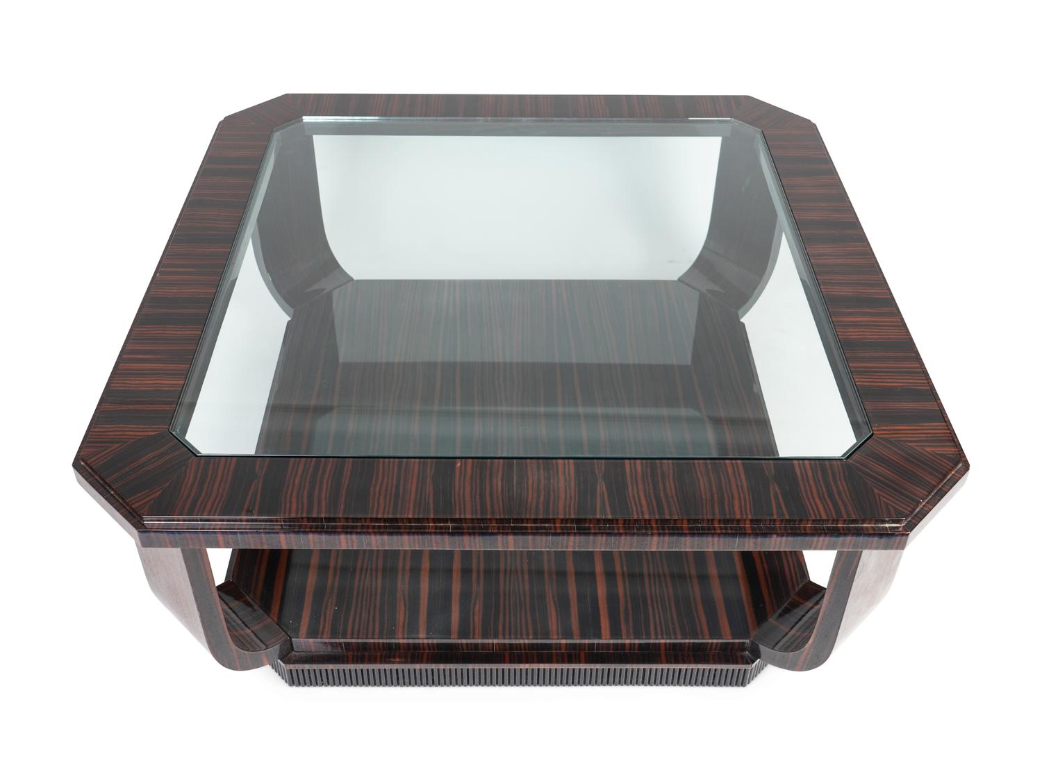 A French Art Deco Style Macassar Two-Tier Coffee Table — 20TH CENTURY