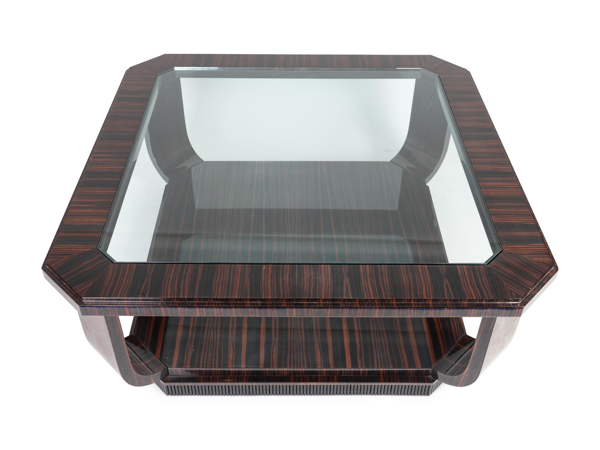 A French Art Deco Style Macassar Two-Tier Coffee Table — 20TH CENTURY