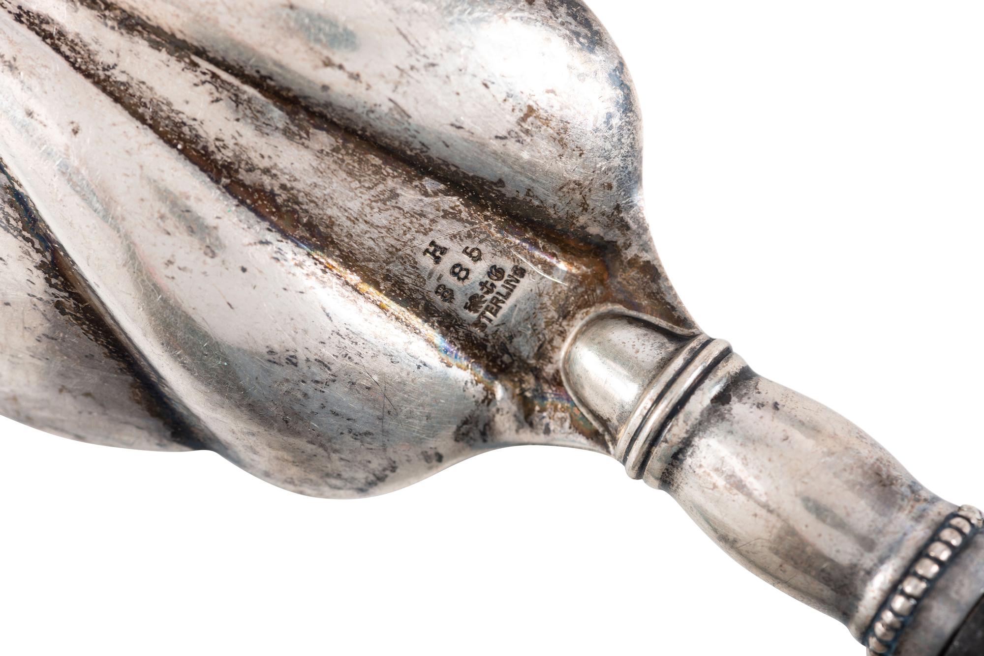 Eight American and Continental Silver and Silverplate Wood-Handled Serving Utensils