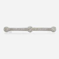 A diamond and white gold brooch