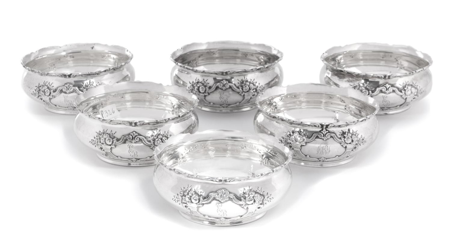 A Set of Six American Silver Finger Bowls