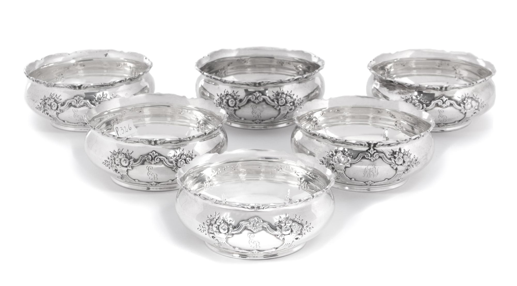 A Set of Six American Silver Finger Bowls