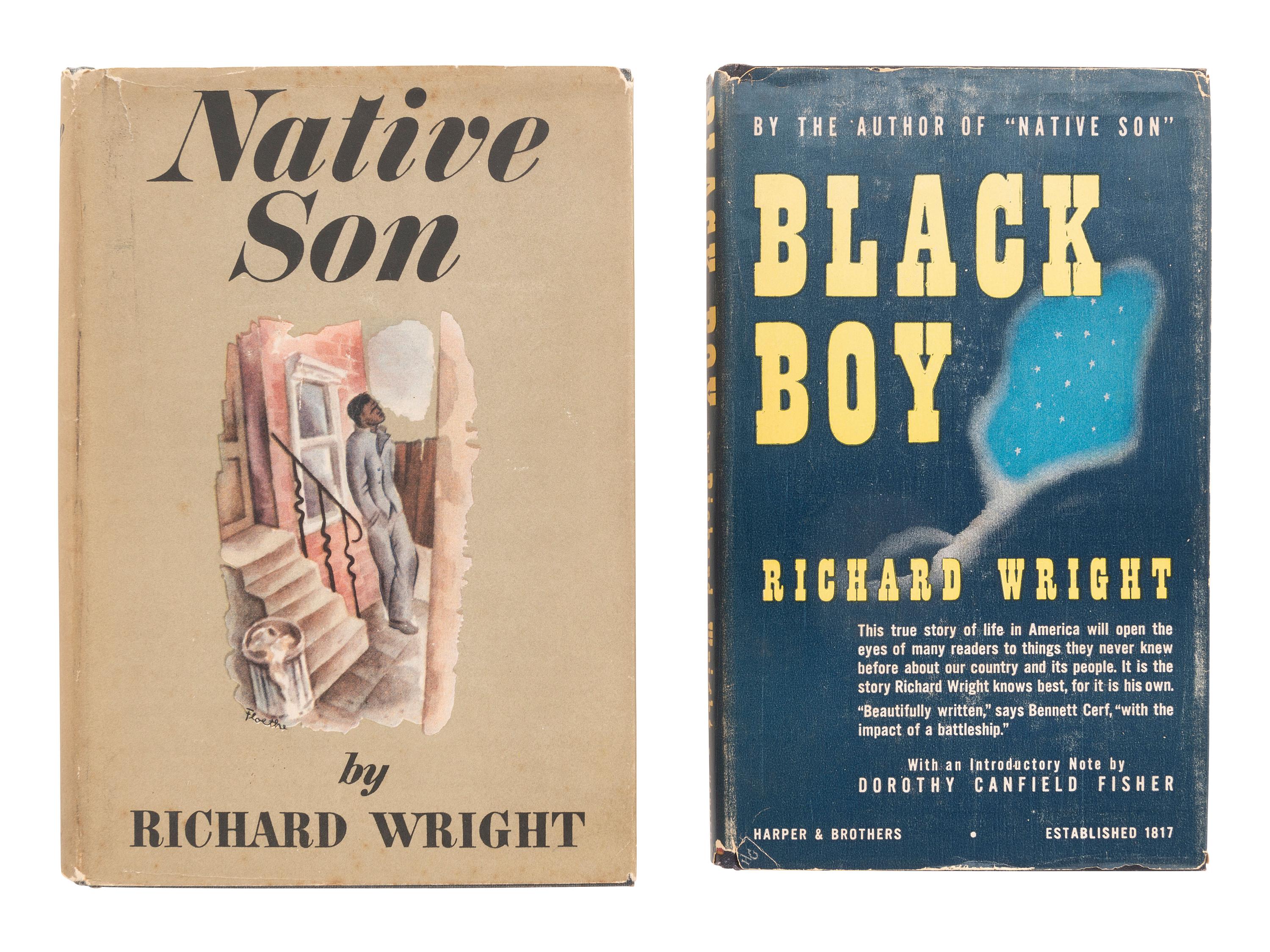 [LITERATURE]. WRIGHT, Richard (1908-1960). 2 works, Native Son and Black Boy .