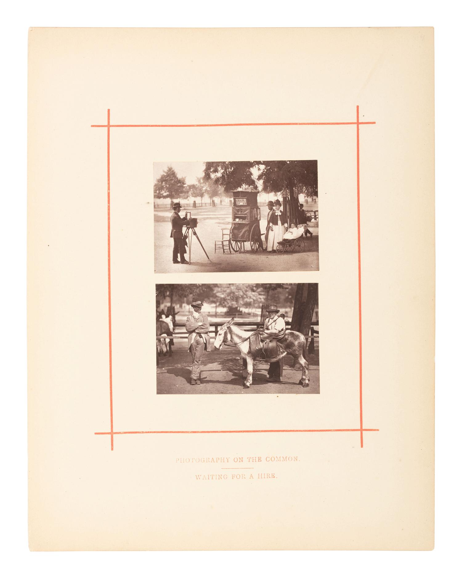 THOMSON, John (Scottish, 1837-1921). photographer. Photography on the Common (two works), 1876.