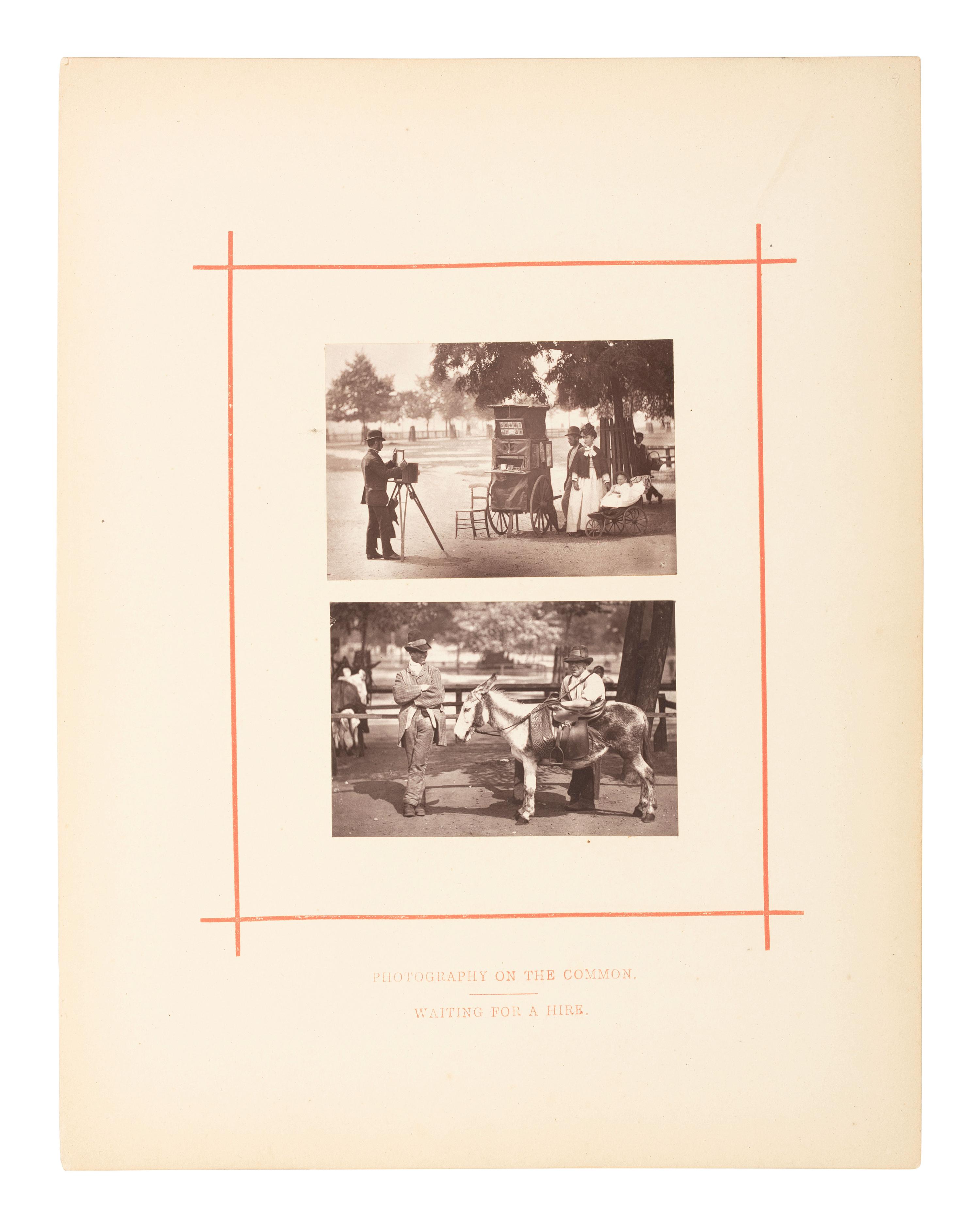 THOMSON, John (Scottish, 1837-1921). photographer. Photography on the Common (two works), 1876.