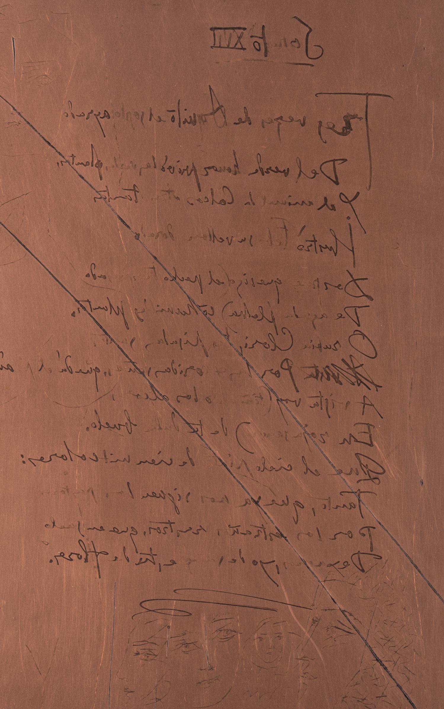 Original Copper Plate fo r Soneto XVII (from Vingt Poèmes de Góngora ), 1947
