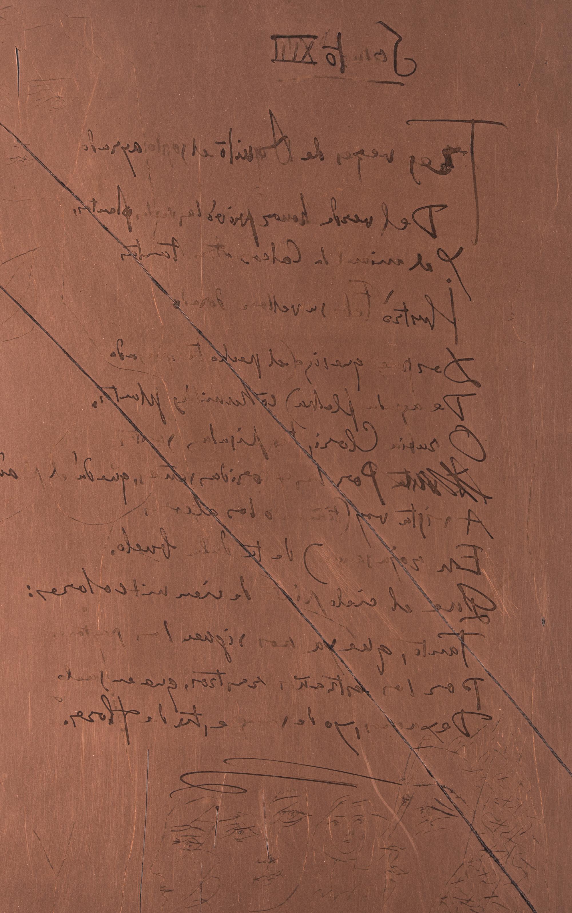 Original Copper Plate fo r Soneto XVII (from Vingt Poèmes de Góngora ), 1947