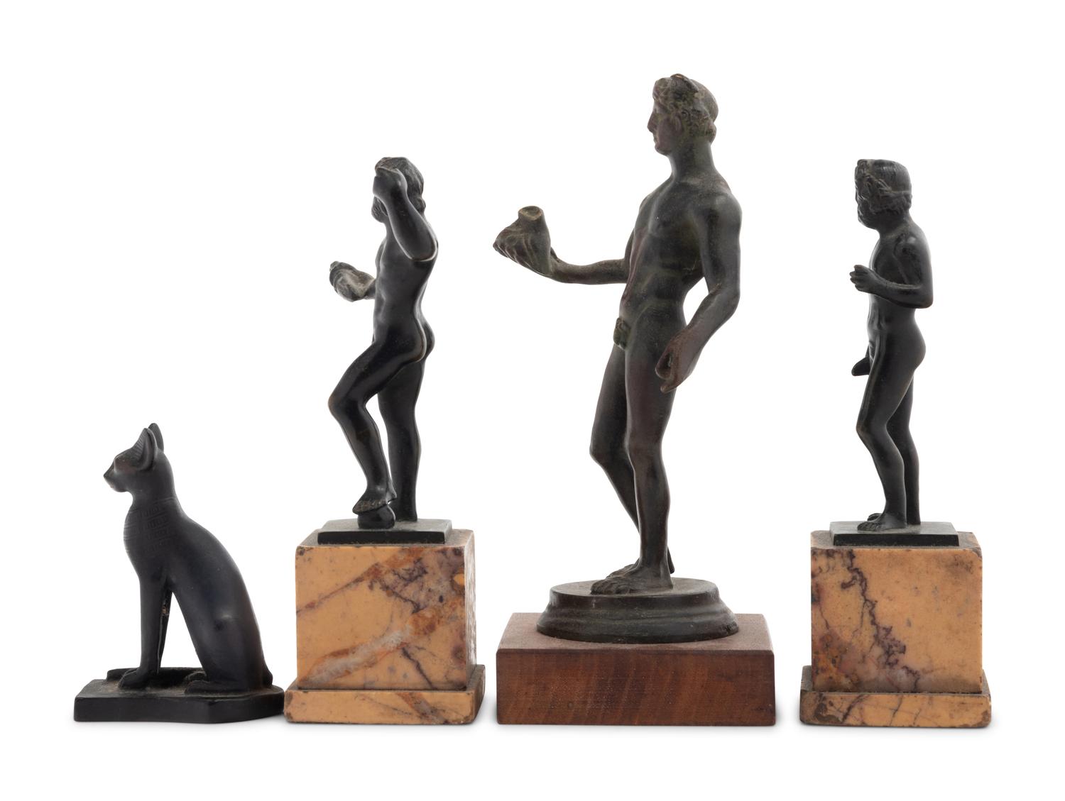 Four Small Grand Tour Bronze Articles