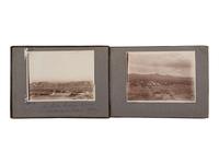 [NATIVE AMERICANS]. JONES, John Edward (1863-1922), photographer. Album containing 50 photographs of the San Carlos Indian Agency, including Apache civilians and police, agency buildings and dwellings, and scenic views. Ca 1904.
