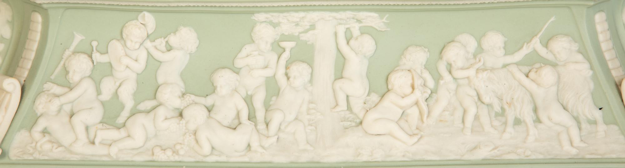 A Celadon Green and White Jasperware Jardinière