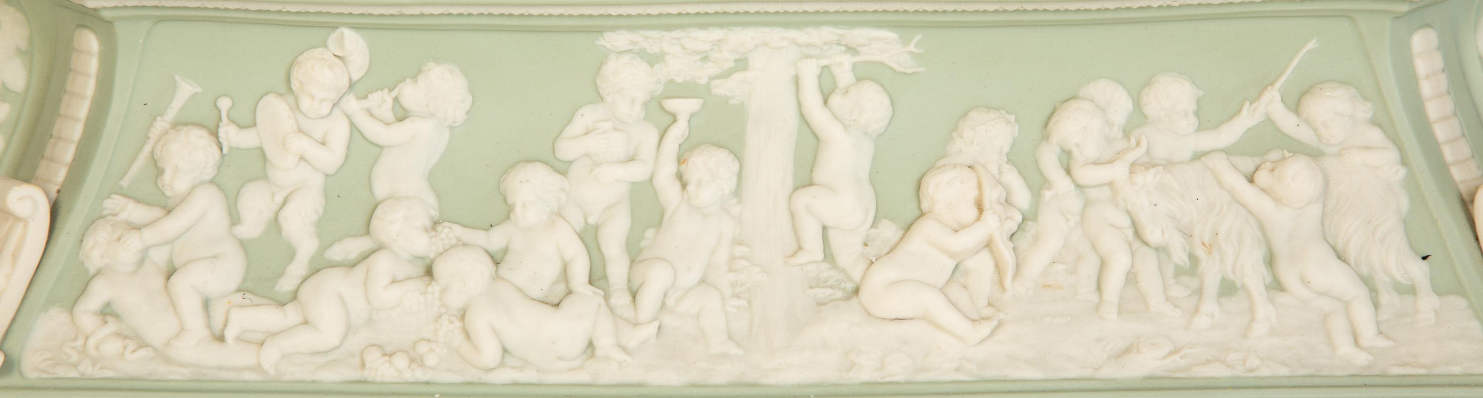 A Celadon Green and White Jasperware Jardinière