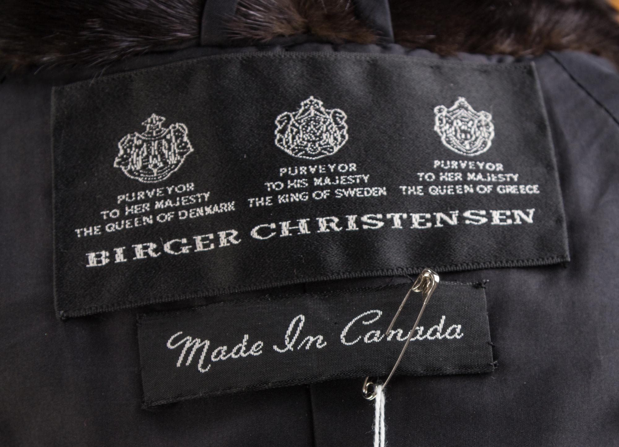 A Birger Christensen Dark Brown Mink Coat, No size.