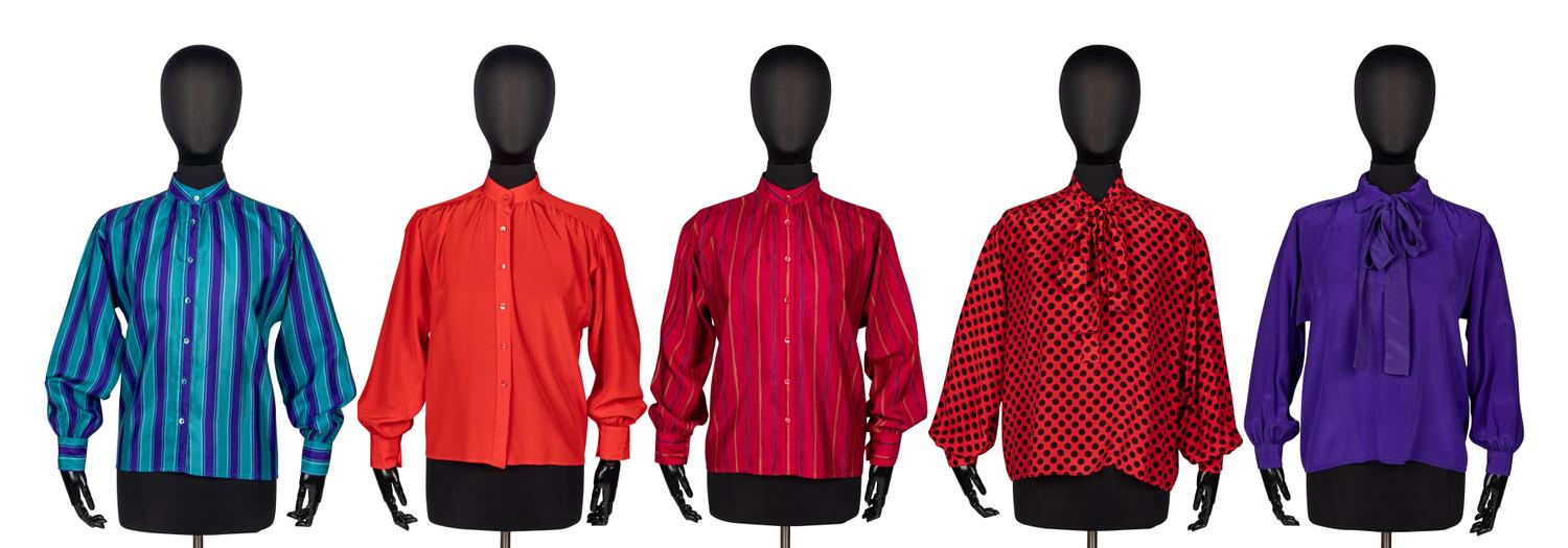 Saint Laurent Rive Gauche, Five Silk Blouses
