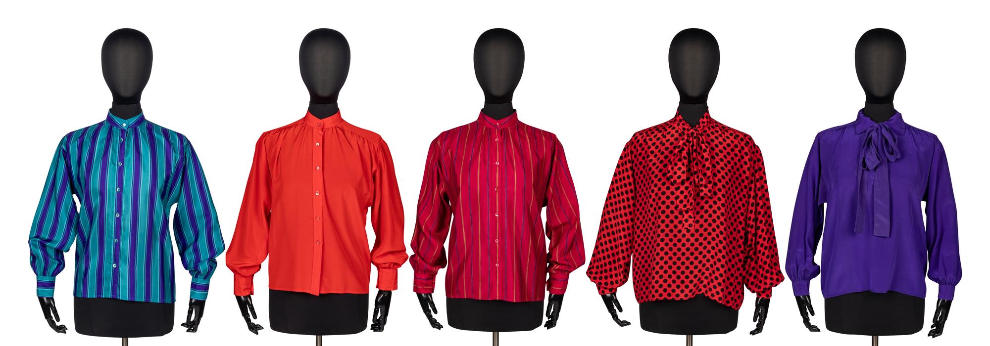 Saint Laurent Rive Gauche, Five Silk Blouses
