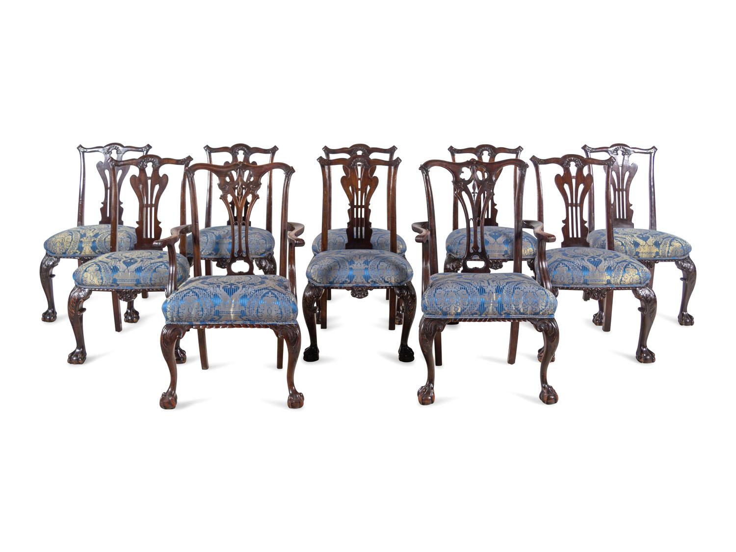 A Set of Eight George III Style Mahogany Dining Chairs
