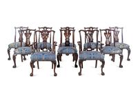 A Set of Eight George III Style Mahogany Dining Chairs