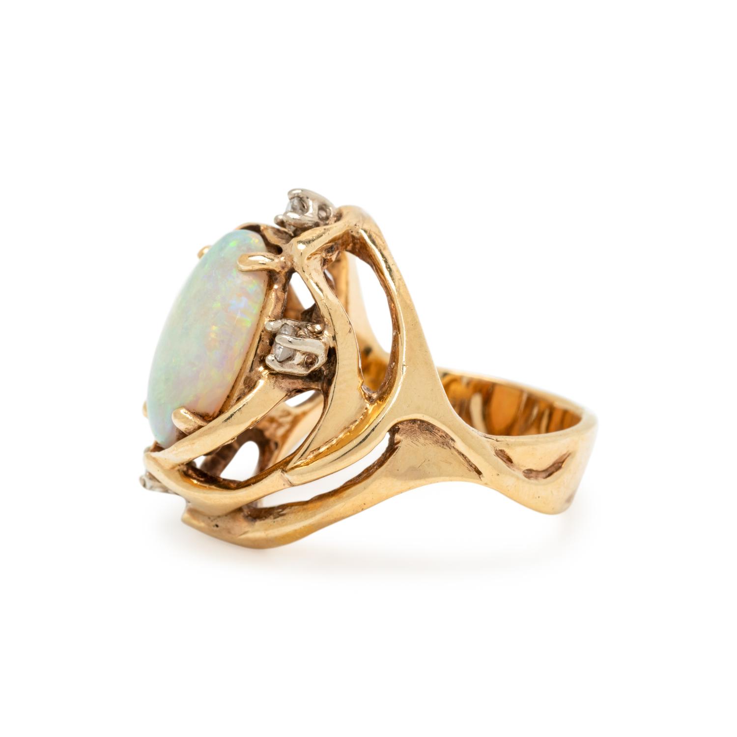 OPAL AND DIAMOND RING