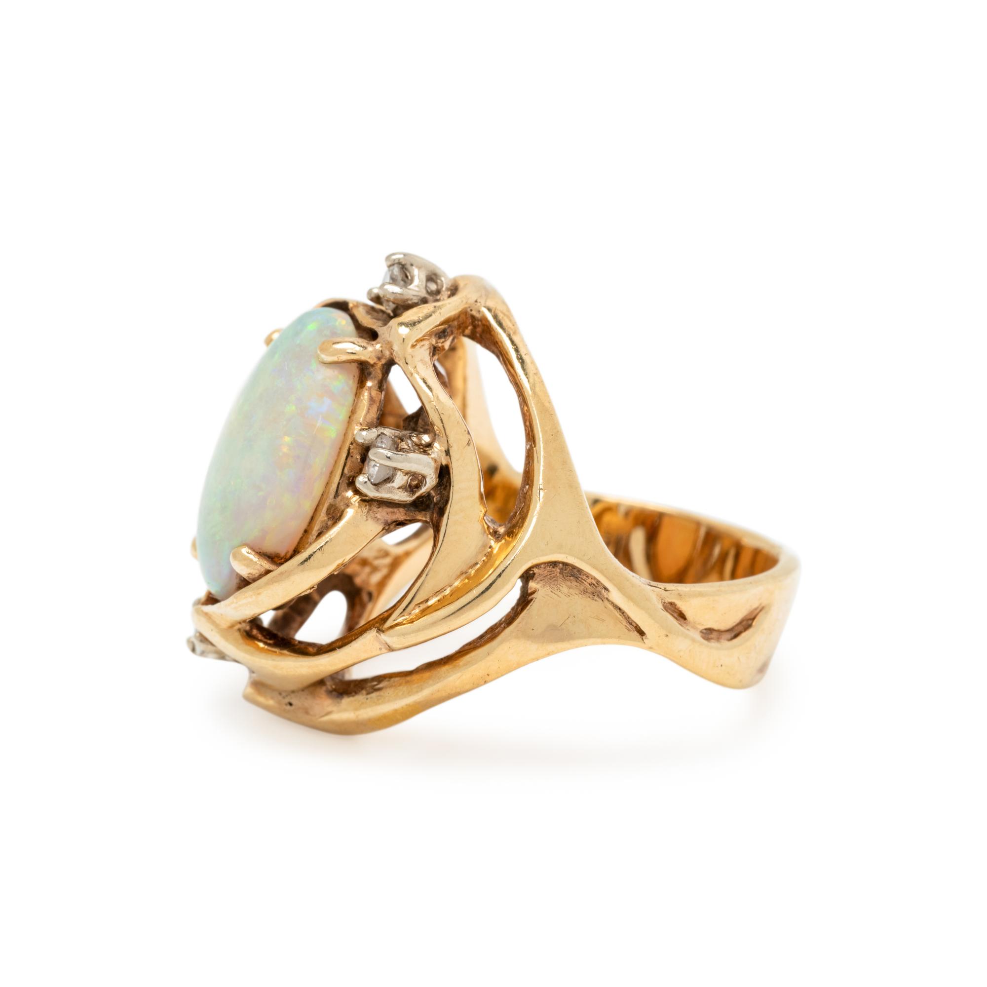 OPAL AND DIAMOND RING