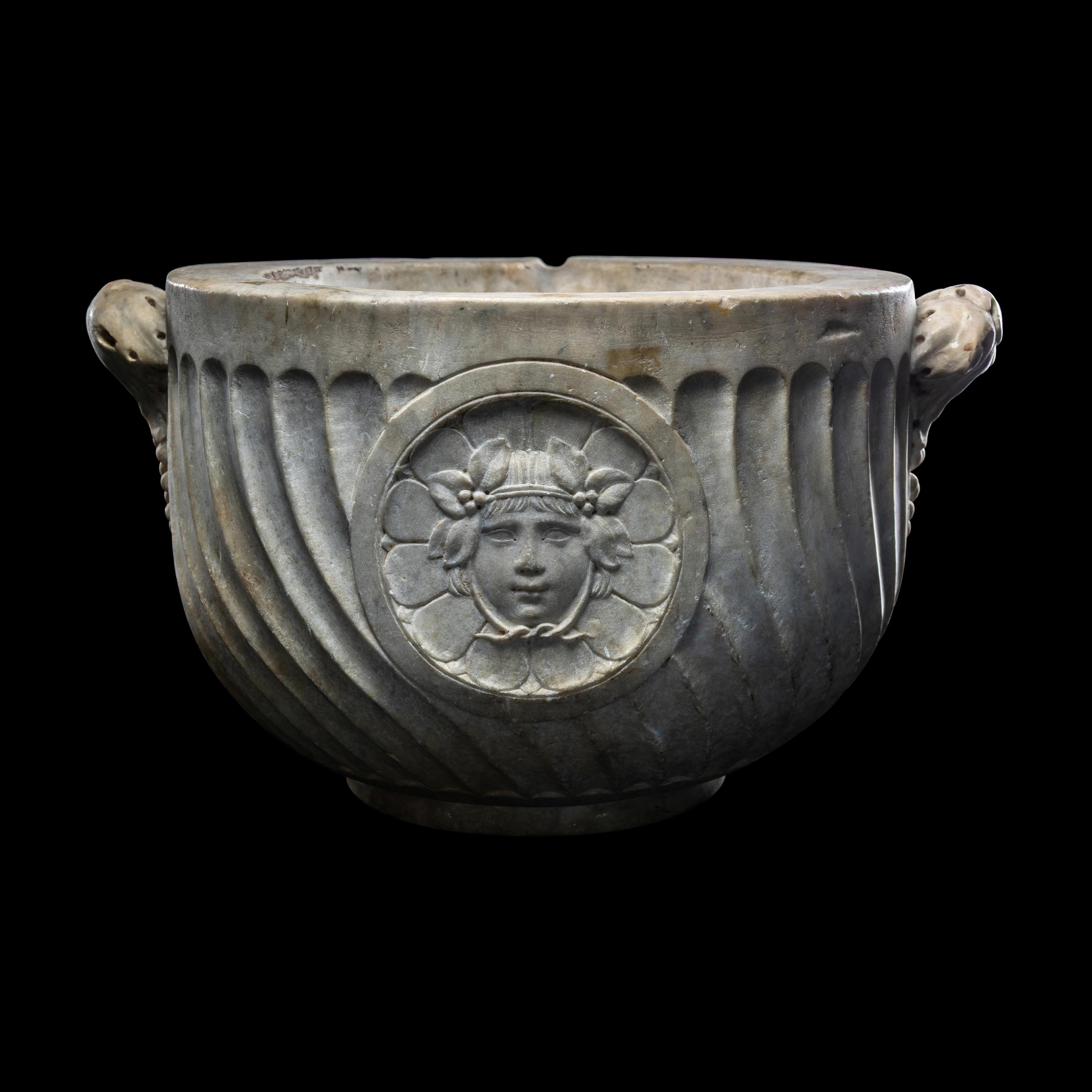 A Roman Marble Cinerarium