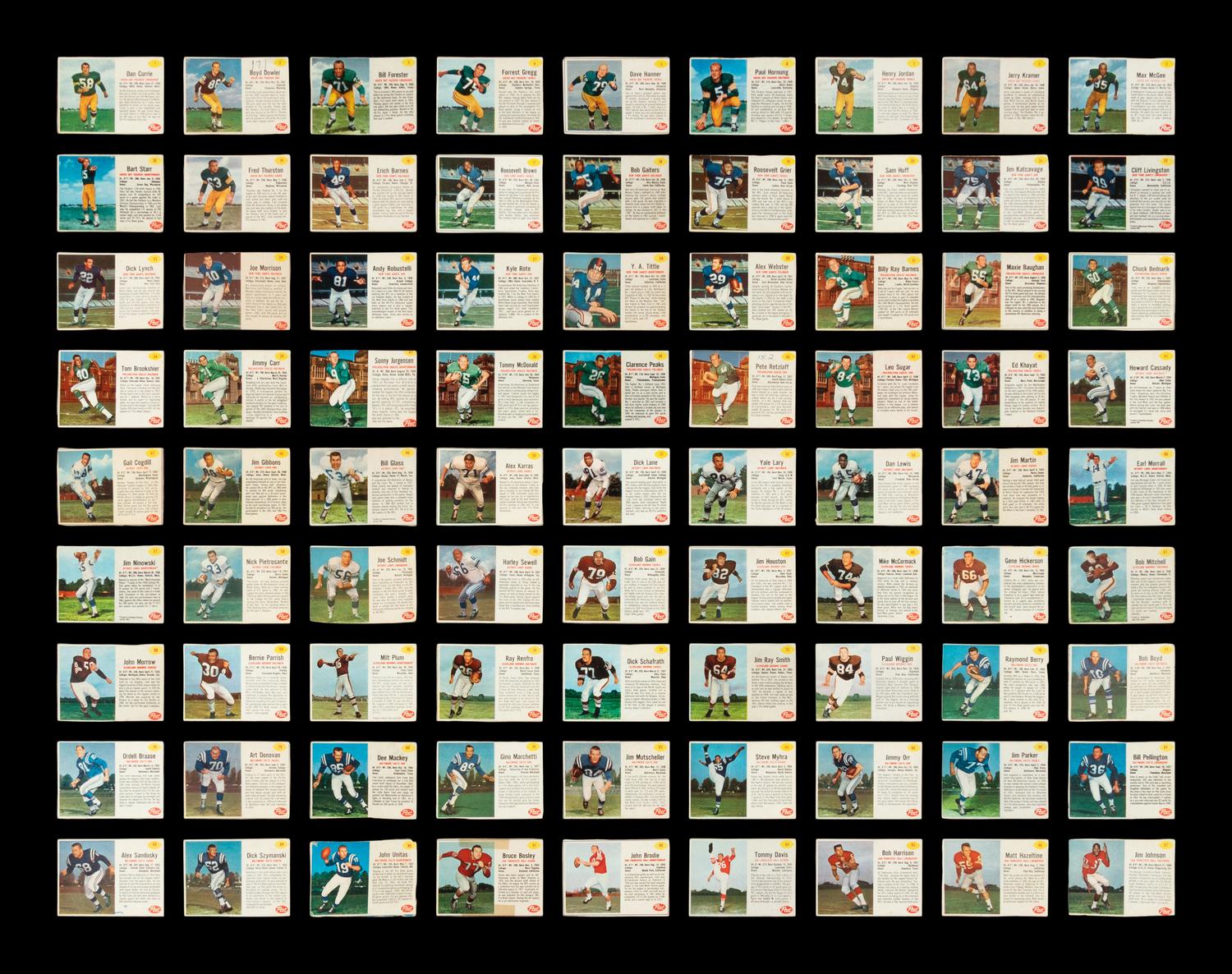 A Near Set of 1962 Post Cereal Football Cards (172/200)