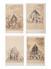 [CIVIL WAR]. A group of 8 photographs of the 7th New York State Militia at Camp Cameron. April-June, 1861.