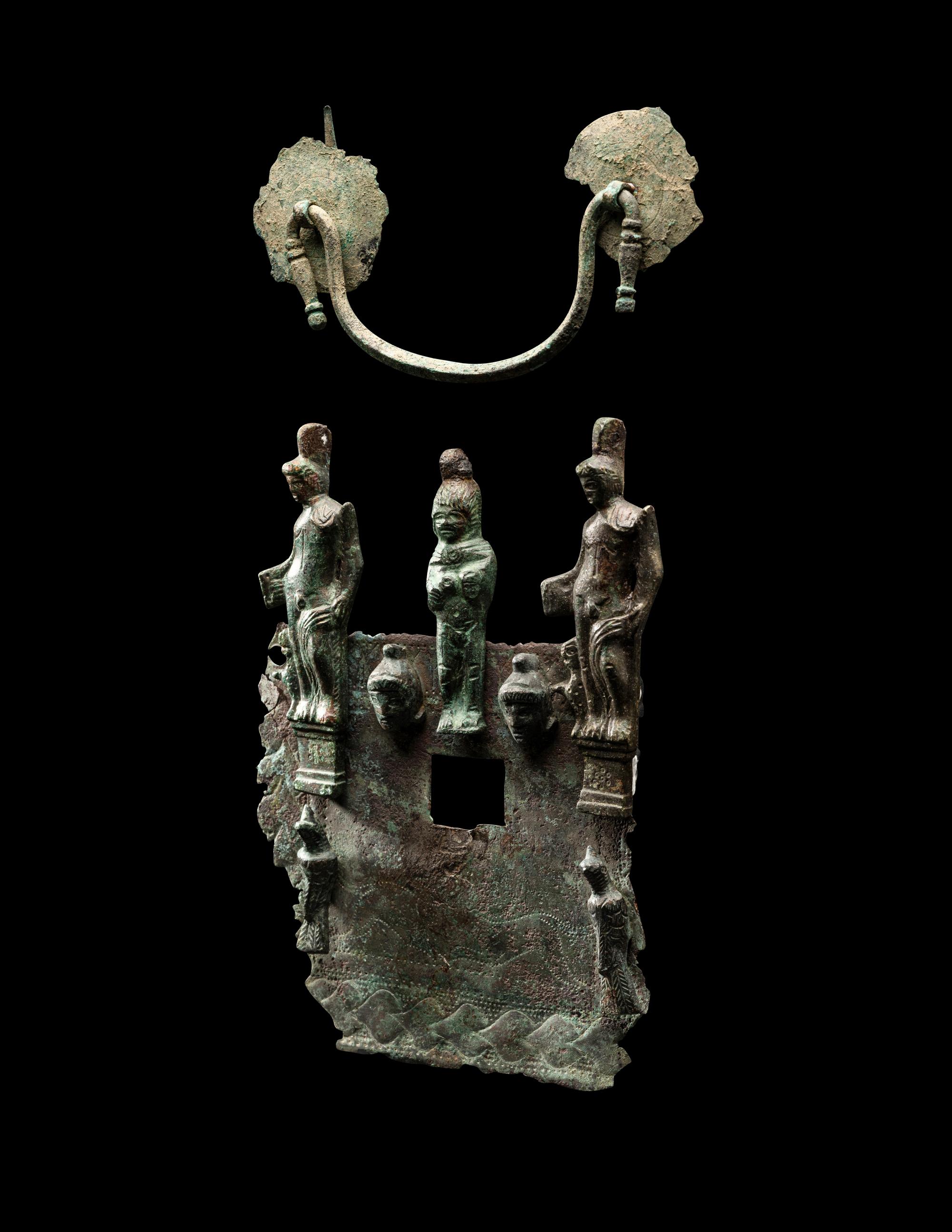 Two Etruscan Bronze Fragments from a Cista