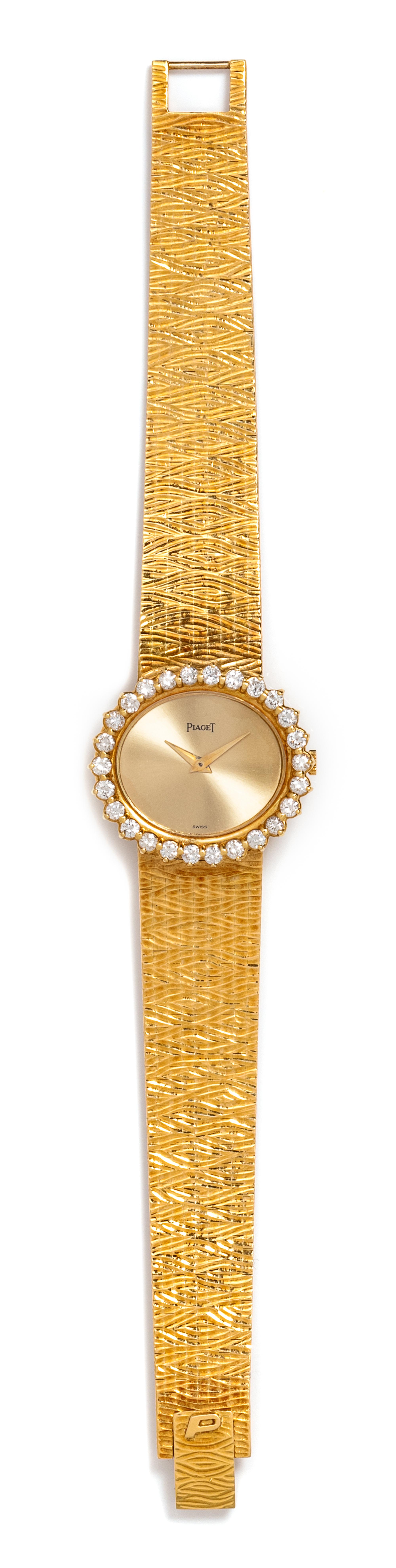 An 18 Karat Yellow Gold and Diamond Ref. 98120 Wristwatch, Piaget, 39.40 dwts.