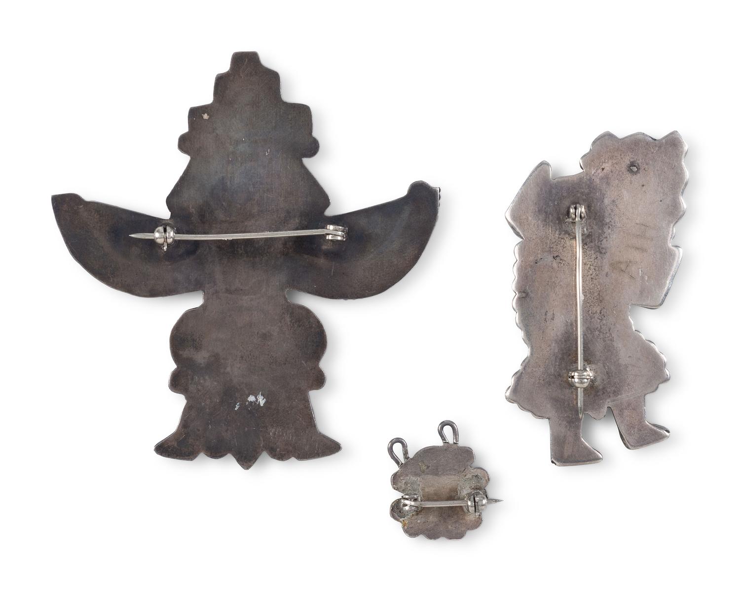 Zuni Silver and Mosaic Inlay Pins / Brooches