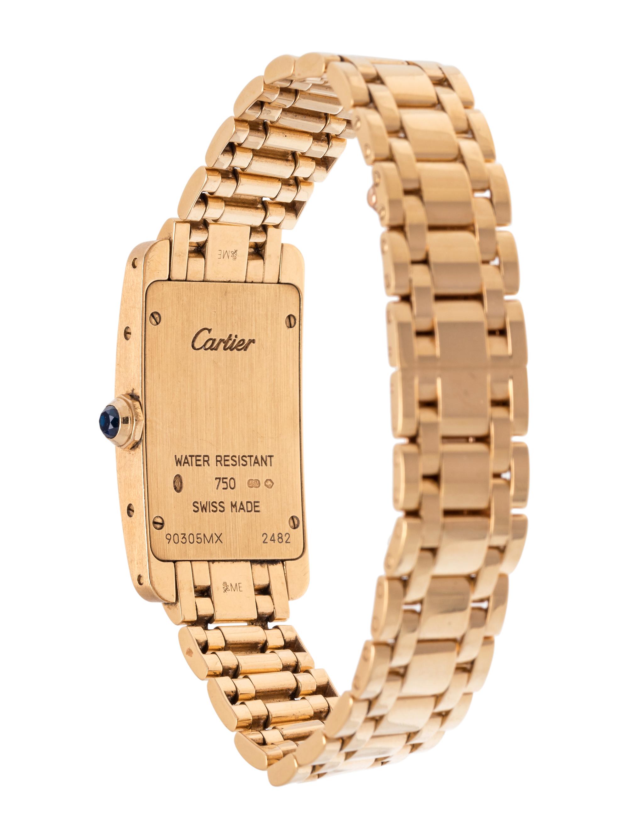 CARTIER, 18K YELLOW GOLD REF. 2482 'TANK AMERICAINE' WRISTWATCH