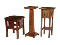 A Group of Three Arts & Crafts Side Tables and Plant Stands