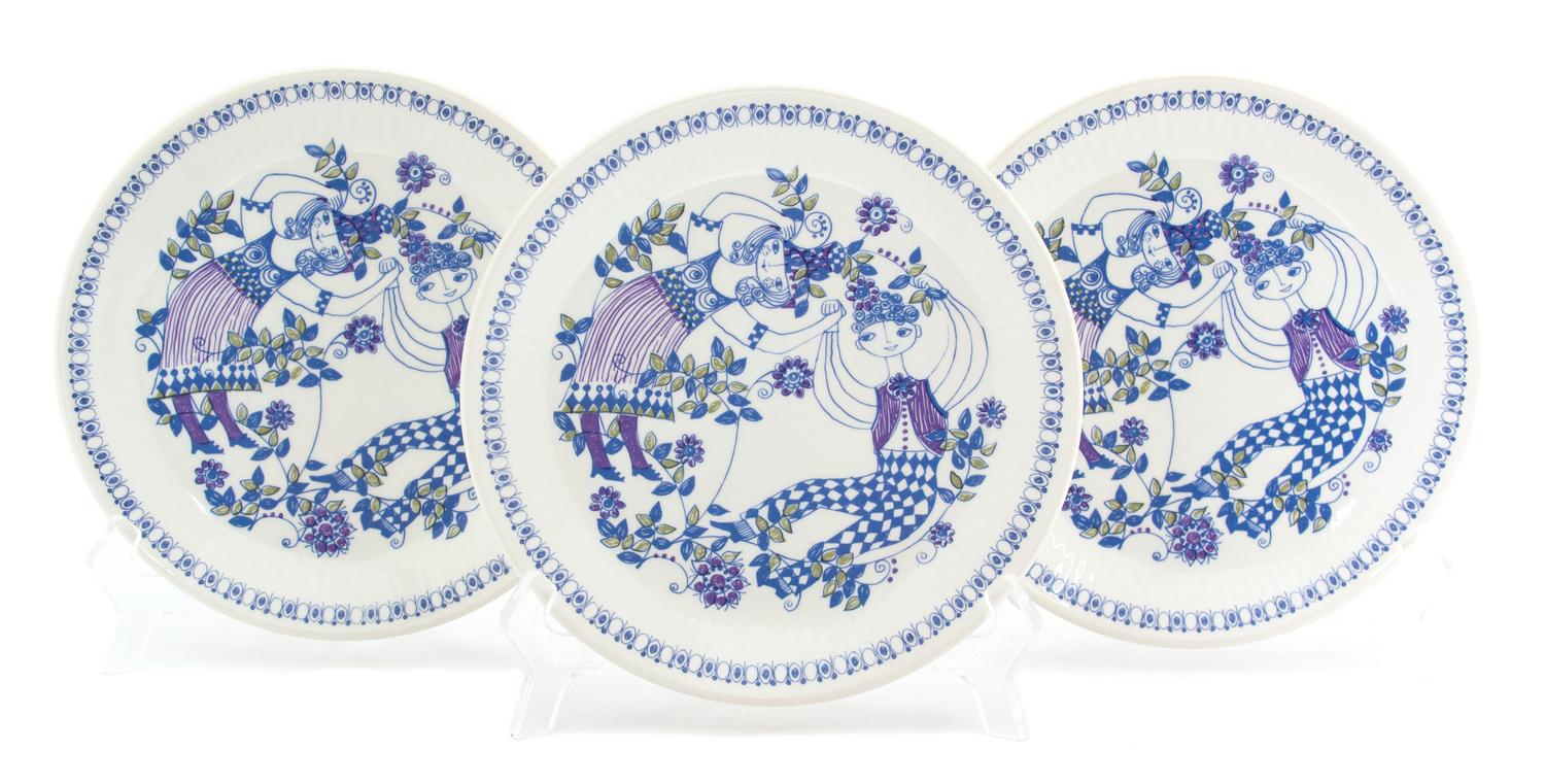 A Group of Ten Norwegian Figgjo Porcelain Side Plates Diameter 8 inches. — 20TH CENTURY