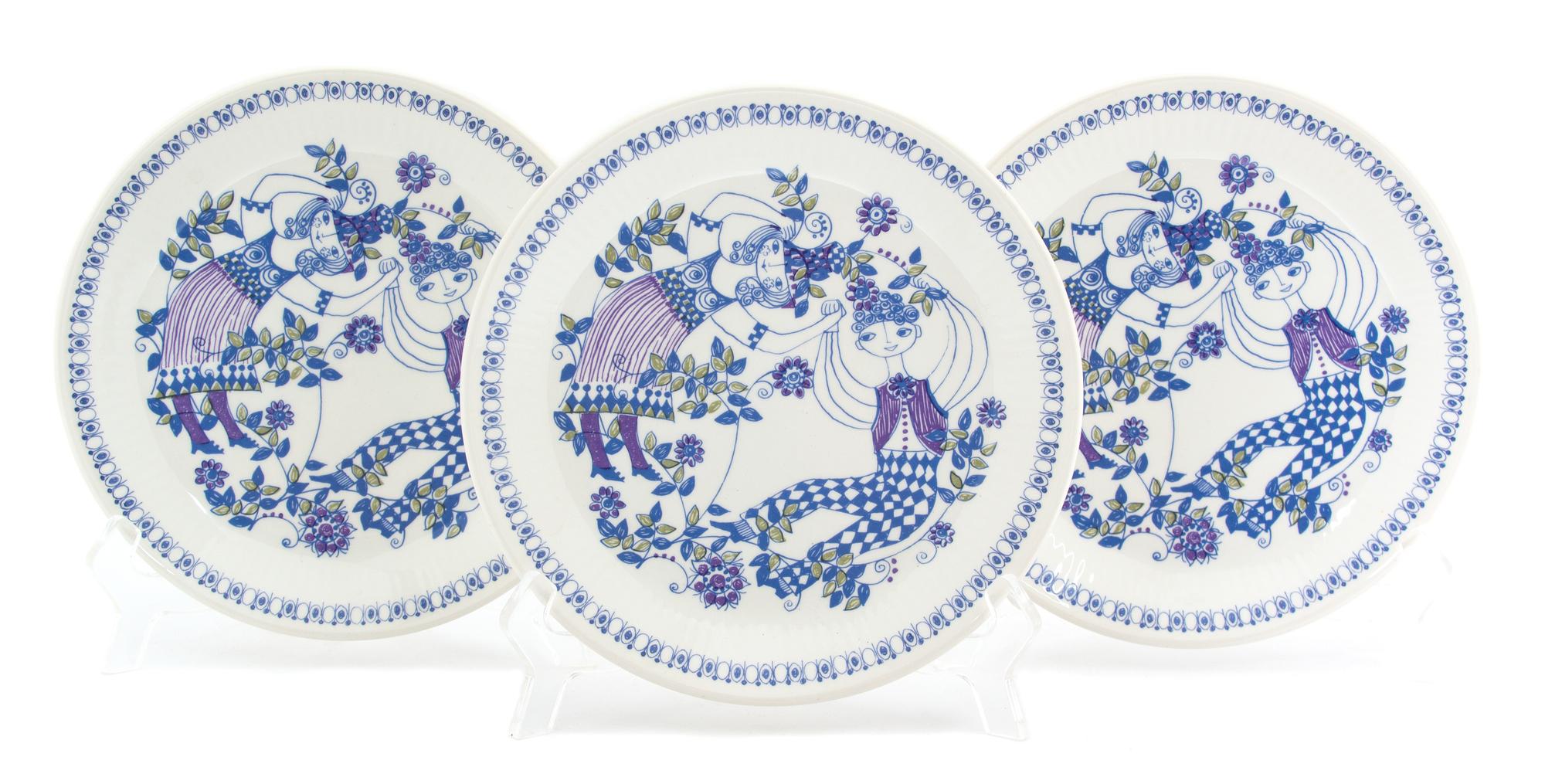 A Group of Ten Norwegian Figgjo Porcelain Side Plates Diameter 8 inches. — 20TH CENTURY