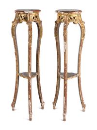 A Pair of Continental Giltwood Pedestals