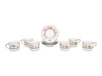 A Set of Six Le Tallec Cirque Chinois Porcelain Cups and Saucers
